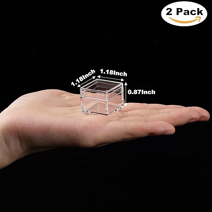 KissYou Small Acrylic Box with Lid Clear Candy Boxes for Display Party Decoration Plastic Square Cube