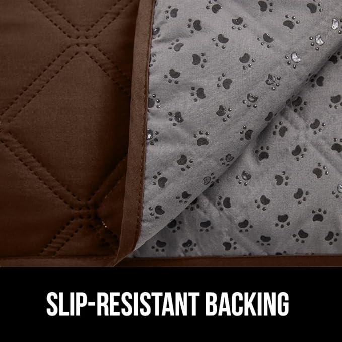 GORILLA GRIP Waterproof Dog Blanket, 52x82 Couch Cover for Dogs Washable, Protects Sofa, Furniture, Crate, Car, RV Essentials Pet Supplies, Tear and Slip Resistant Leakproof Cushion Cover, Brown