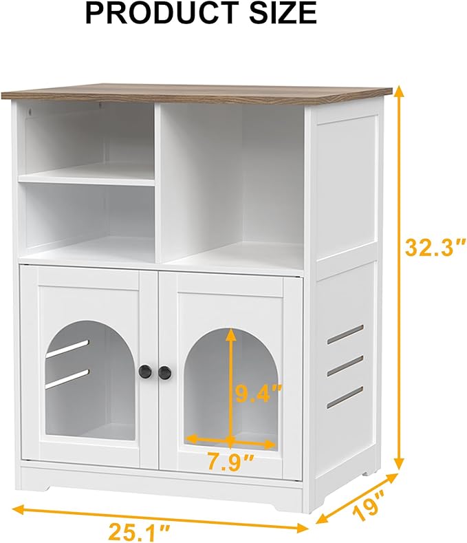 GDLF Cat Feeding Station, Cat Cabinet for Microchip Feeder with Dog-Proof Design, Specially Fits Surefeed & Automatic Pet Feeder for Multi-Pets Home