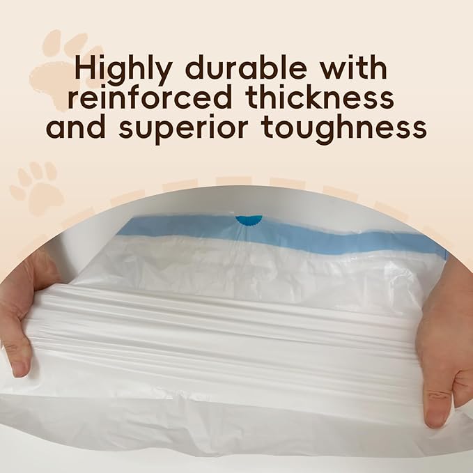 150 Counts Cat Litter Box Liners Bag Fit For MW-SC01/MW-SC02/MW-LR01 Automatic Self Cleaning Cat Litter Box, Waste Bags, 18" x 12.6"Heavy Duty Replacement Trash Bags with Drawstring