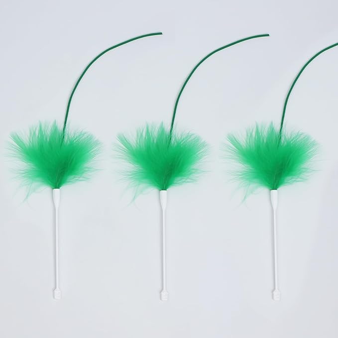Hide and Seek Cat Toys and Replacement Feather Wand (3 Pcs)