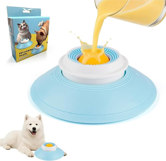 New Lick Sphere Dog,Feeder Dog Bowls for Liquid Treat,Large Medium Small Breeds Dietary Supplement/Post-op Nutrition,Interactive Slow Feeder & Anxiety Relief Treat (Blue -1pcs)