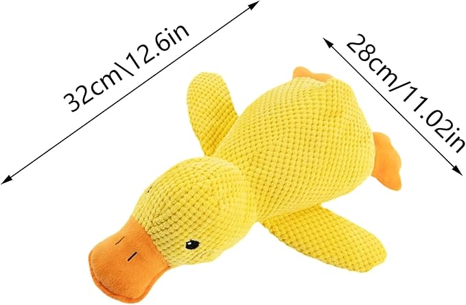 Quacking Duck Dog Toy - Interactive Plush Chew Toy with Realistic Squeaky Sounds for Anxiety Relief - Fun Play Toy for Cats & Dogs, Pet Use Only (Yellow, Medium)