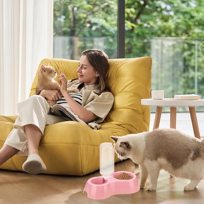 Kitten Starter Kit - 16 Pcs Cat Essentials Set Includes Litter Box, Toys, Collars, Scratch Pad, Nail File, Automatic Feed Bowls, Grooming Gloves (Pink, 16 Pcs)