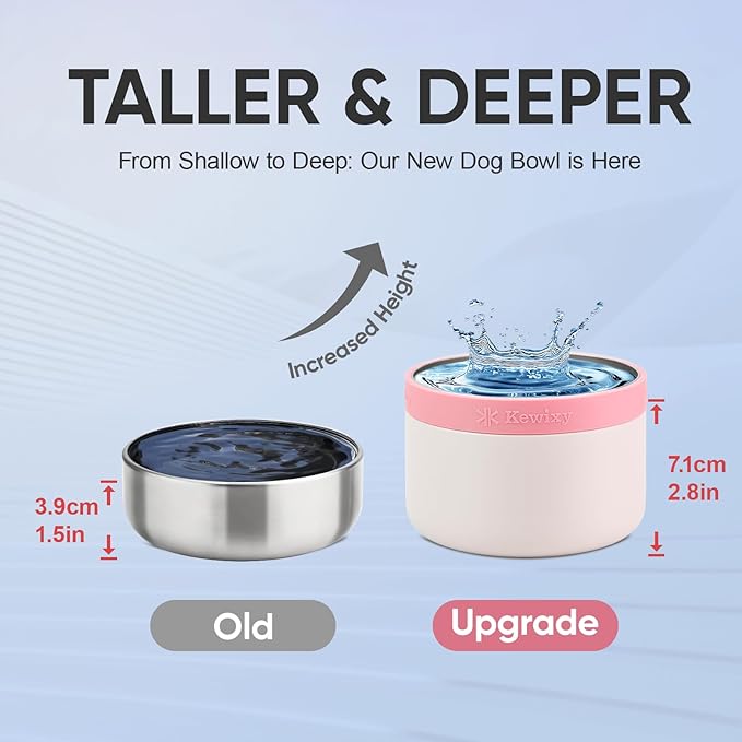 Insulated Dog Water Bottle with Travel Bowl, Dog Lover Gift, Portable Water Bottle Dispenser, Accessories for Car, Hiking, Camping, Outdoor, Leak-Proof, Detachable (Pale Pink)