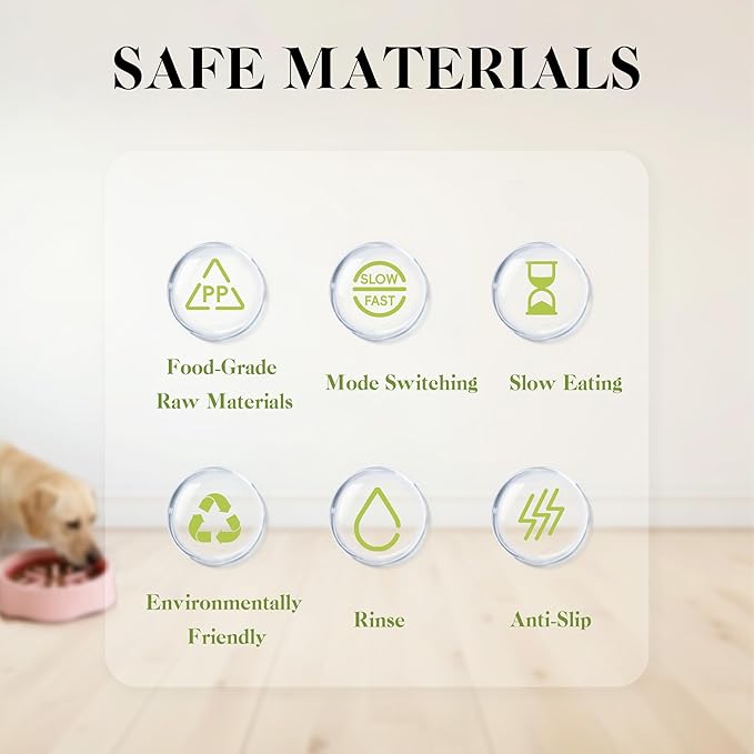 Slow Feeder Dog Bowl for Large Dogs - Non-Slip Durable Interactive Puzzle Bowl, Easy CleanDesign to Prevent Bloat & Overeating, 100% BPA Free (Blue)