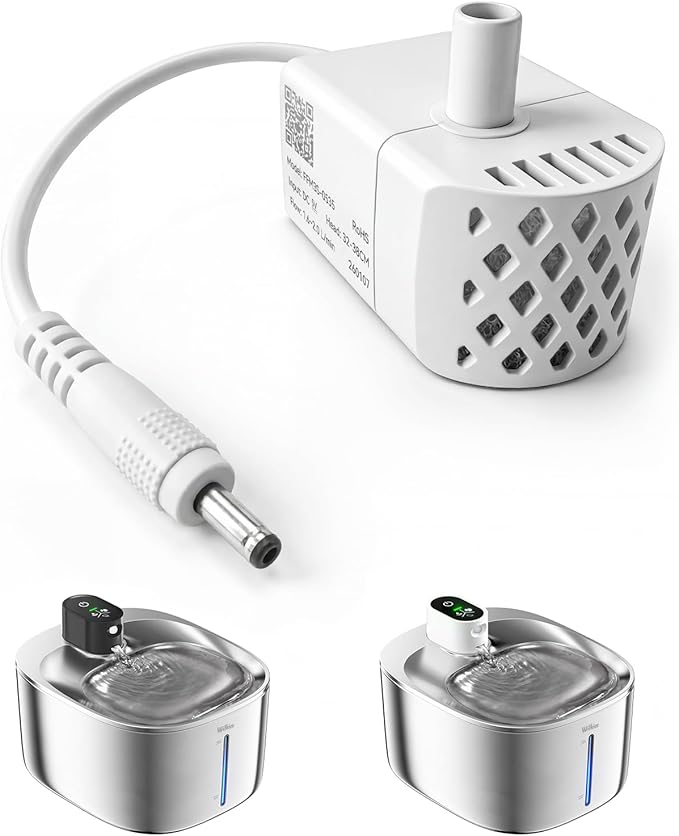 Replacement Pump for FS10PLUS Cat Water Fountain, Ultra Silent Replacement Pump for 4.1L Stainless Steel Cat Fountain Pump