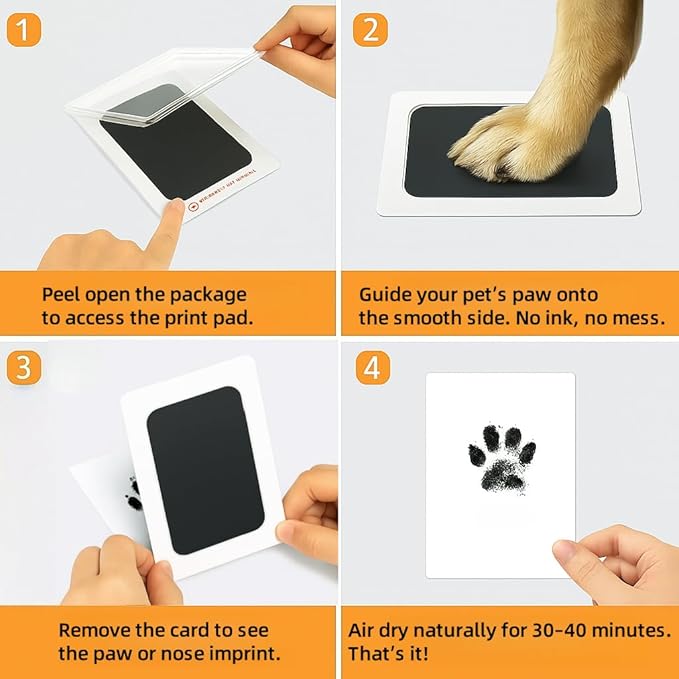 PERZUMI Paw Print Kit for Dogs, 2 Pack, Inkless Clean Touch 2.3×3.7 in, Paw Print Kit for Dogs and Cats, Mess-Free for Puppies Kittens Pet Memorial