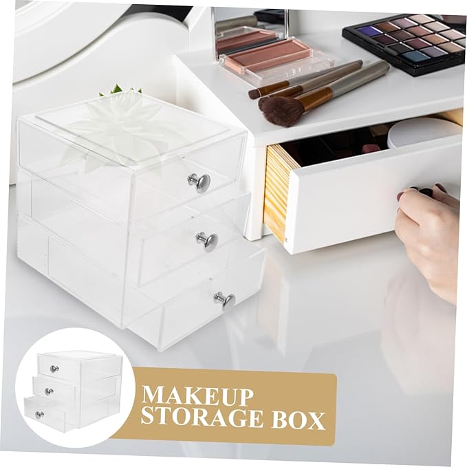 3-layer Organizer Box Acrylic Storage Case Makeup Cosmetic Organizer Desktop Storage Box Efficient Space-saving Solution