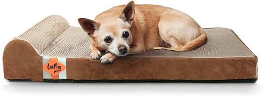 Laifug Orthopedic Memory Foam Dog Bed with Durable Water Proof Liner and Removable Washable Cover (Large (34"x22"x5.5"), Brown)