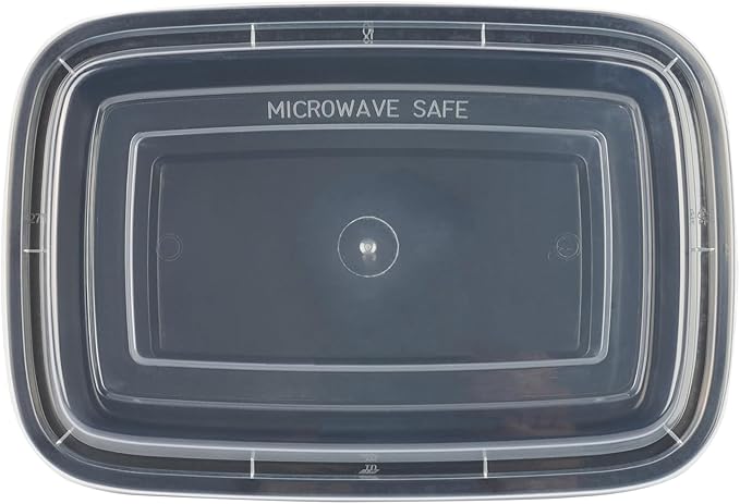 Restaurantware Asporto Microwavable To-Go Container - BPA Free PP Rectangular Take Out Food Container with Clear Plastic Lid - Catering & take out - 28 oz - Black - Plastic - Disposable - 100ct Box