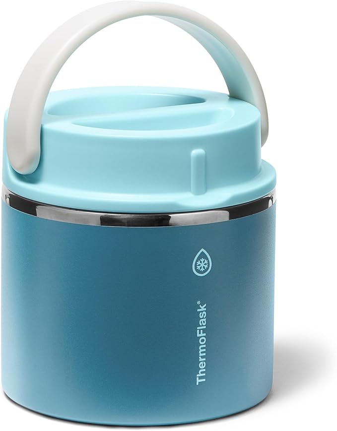 ThermoFlask 20 oz Double Wall Insulated Food Jar, Ocean Mist