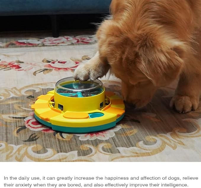 Dog Puzzle Toys, Slow Feeder Pup Food Treat Feeding Dispenser for IQ Training and Brain Stimulation, Press-and-Release Leak-Proof Dog Toy Gifts for Puppies, Cats, Dogs