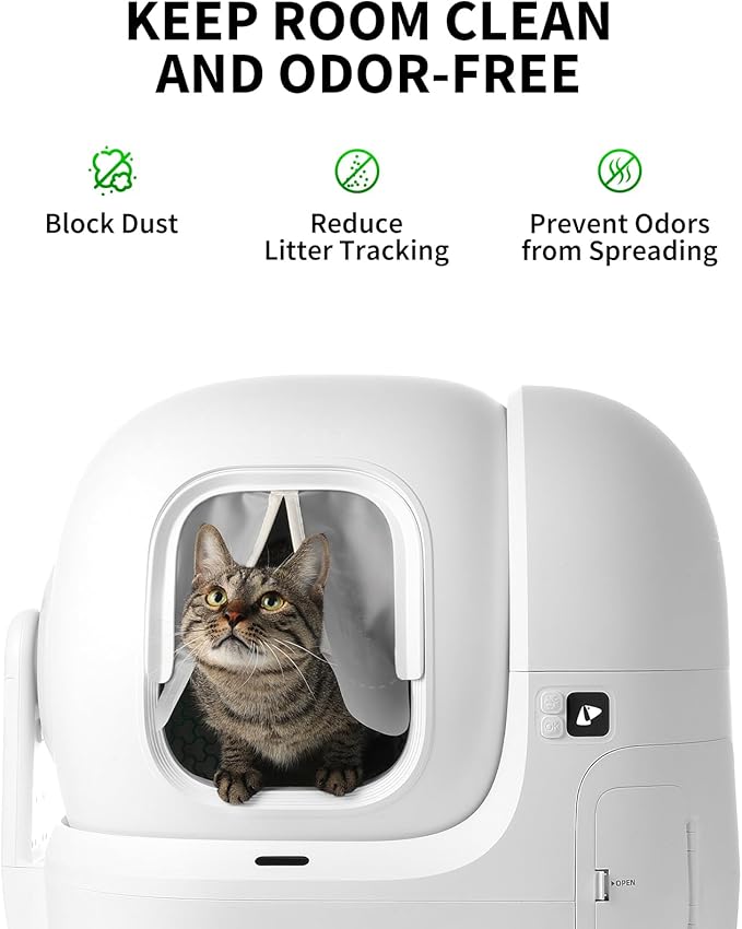 PETKIT Magnetic Dustproof Curtain 2.0 for PURAMAX 2/PUROBOT MAX PRO Automatic Cat Litter Box