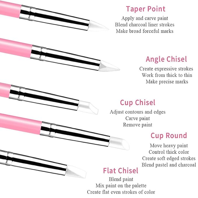 Professional Nail Art Brush Set with Liner, Gel, Fan, Silicone & Dotting Brushes - Nail Art Tool Kit for Acrylic & Gel Nail Art, French Tip, Ombre & Intricate Patterns, Salon & DIY Manicure