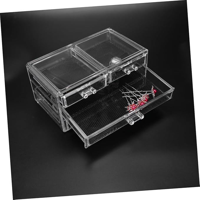 Acrylic Makeup Organizer Desktop Storage Case Tidy Jewelry Box Bins for Cosmetics Large Capacity Desktop Cosmetics Holder