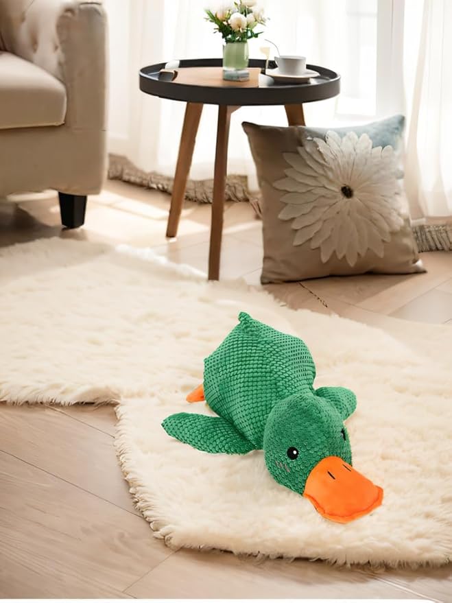 2025 Upgraded Mellow Dog Calming Duck Dog Toy, Quack-Quack Duck Toy,The Mellow pet Calming Pillow,3D filling,Fun toys and Chew Toy for Any Size Pet Puppy,Puppys Calming Pillow (Yellow and Green)