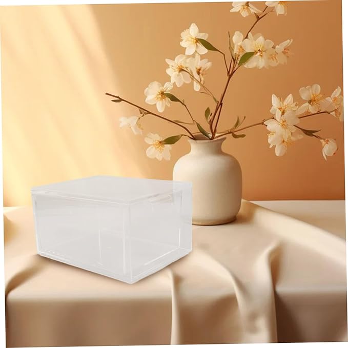 TEHAUX 3Pcs Clear Stackable Plastic Storage Box with Drawer Mechanism Versatile Organizer Bins for Makeup and Daily and Office Use