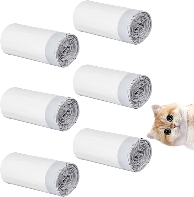 Cat Litter Box Liners,120 Packs Drawstring Cat Litter Bags Trash Bags for Automatic Self Cleaning Cats Litters Box Bags, 26"X15.6"