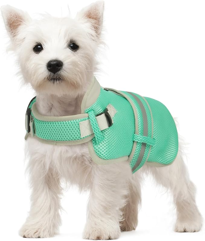 Cooling Vest for Small Dog,Lightweight Cooling Dog Jacket,Breathable Mesh Dogs Shirt Harness Vest with Adjustable Straps Reflective Stripe for Hot Weather with D-ring for Beach,Hiking,Walking,S