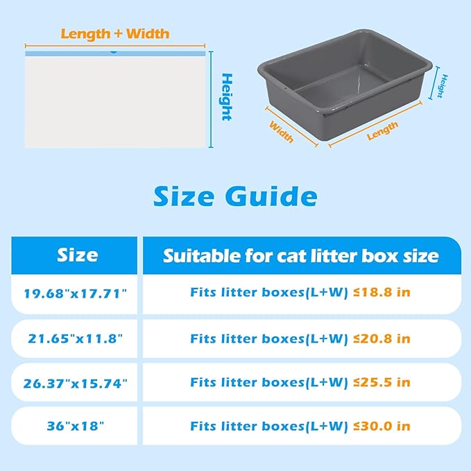 Cat Litter Bags 120 Count, 21.65"x11.8" Drawstring Close Litter Box Liners for Automatic Litter Box,Thick Cat Poop Bags,Easy to Clean,Heavy Duty Robot Bag for Self-Cleaning Box