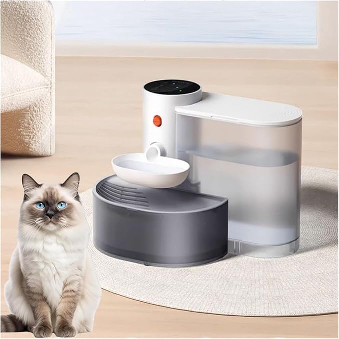 cat Water Feeder, Smart Dump Cat Water Dispenser Running Rechargeable Automatic Dispenser for Pet Dogs,pet Supplies(White)