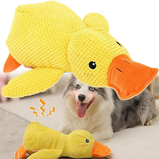 Calming Duck Dog Toy,Emotional Support Duck for Dogs (Yellow 9 * 8in)