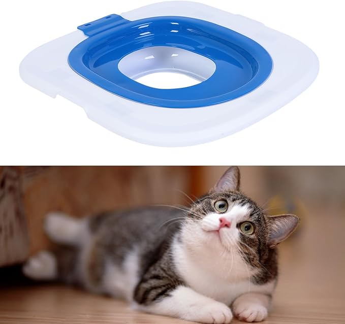 Pilipane Cat Toilet Training Kit Reusable Cat Toilet Trainer Urinal Removable Pet Toilet Training System for Home Pet Shop (Blue)