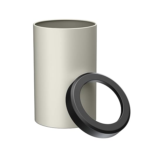 Gatco Small Bathroom Trash Can with Lid, Round 3 Gallon Stainless Steel Wastebasket, Under Sink, Matte Pearl and Matte Black, for Bathroom, Bedroom, Office (1931MX)