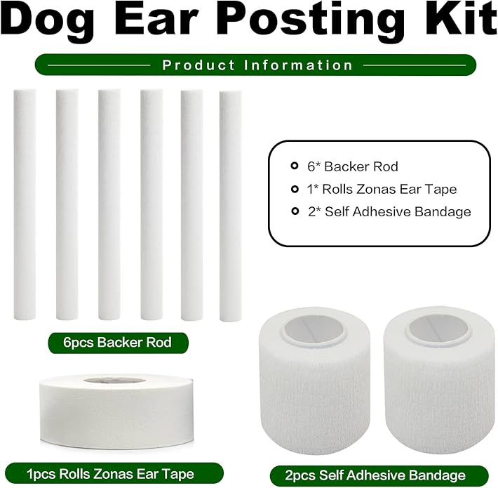 Doberman Ear Posting Kit, Dog Ear Cropping Dog Ears Stand up Care Tape Kit for Doberman Pinscher Dogs