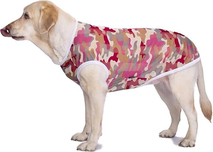 2 Pack Camo Dog Tshirts for Medium Large Dogs, Quick Dry Dog Cooling Vest Shirt T-Shirts Girl Boy,Breathable Stretchy Tank Top Sleeveless Vest Tee Shirt Pet Clothes Apparel