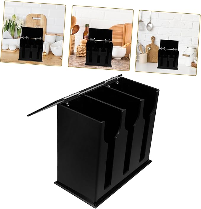 1pc Acrylic Spoon Holder Compartment Utensil Dispenser Kitchen Storage Organizer for Silverware