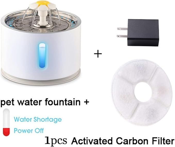 Automatic Pet Water Fountain with LED Light & Triple Filtration for Dogs & Cats 95oz