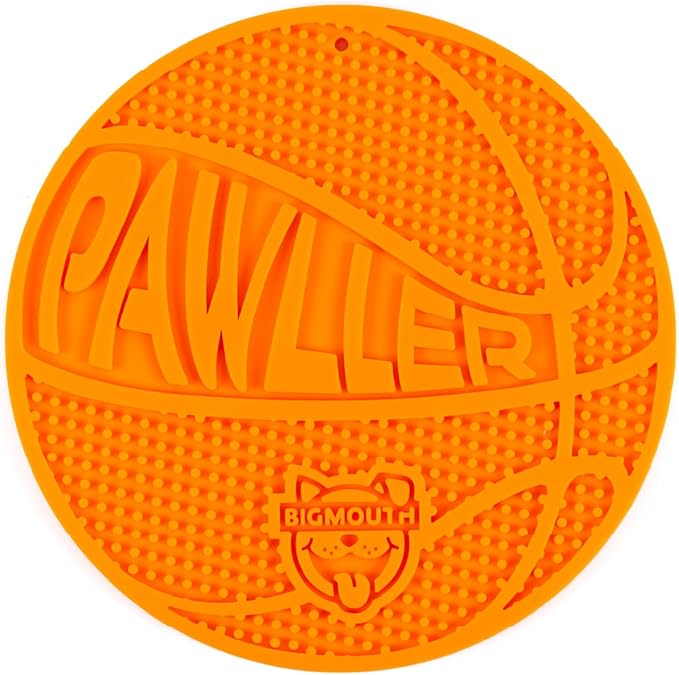 BigMouth Basketball Silicone Lick Mat for Dogs and Cats, Slow Feeder Enrichment Pad, Dishwasher Safe Anxiety Relief Toy