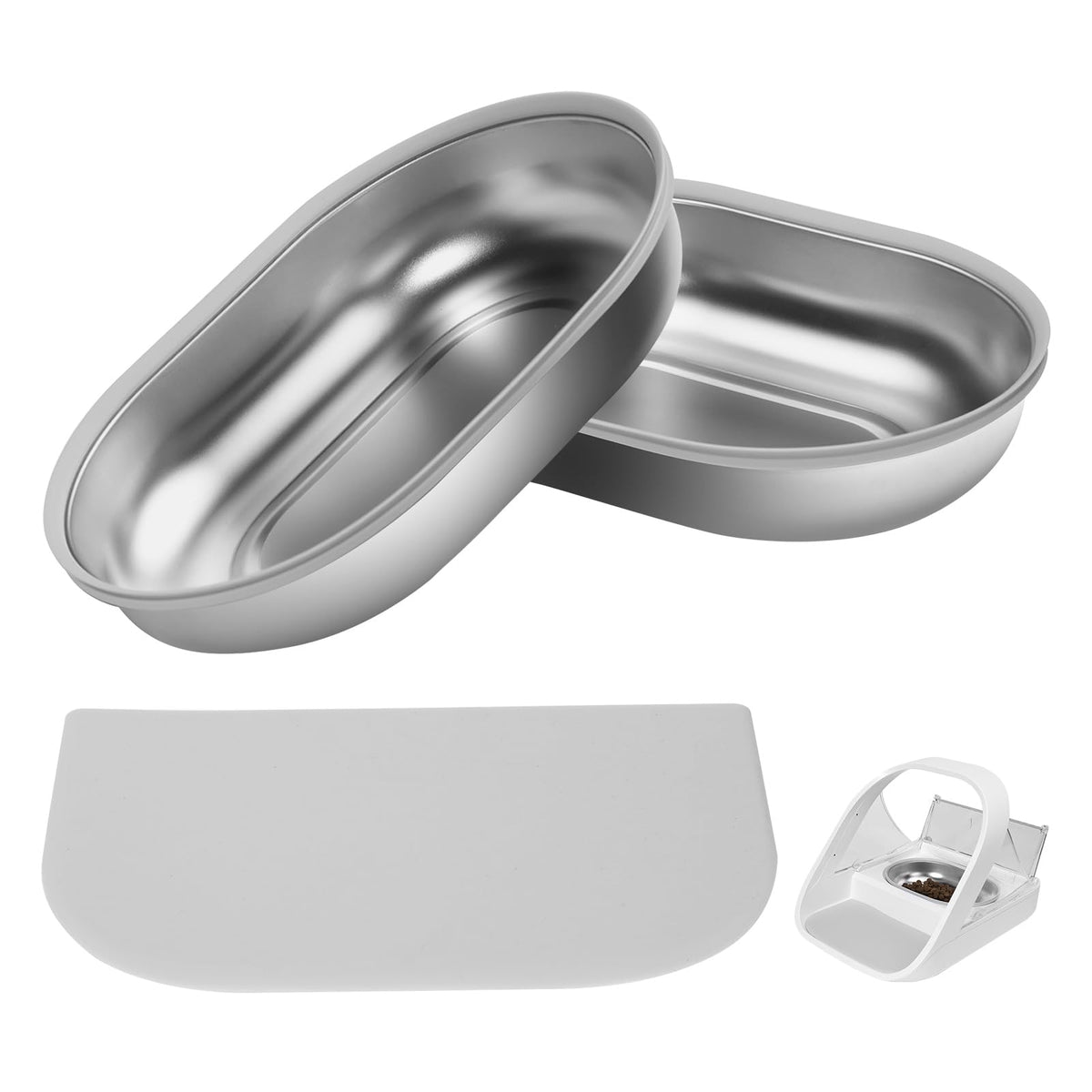 Stainless Steel Bowl for Automatic Microchip Cat Pet | Pet Essentials - Image 1