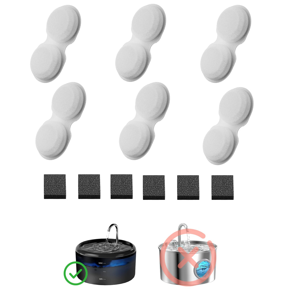 VOUAAOOD Cat Water Fountain Filters: 12 Cat Fountain | Pet Essentials - Image 1