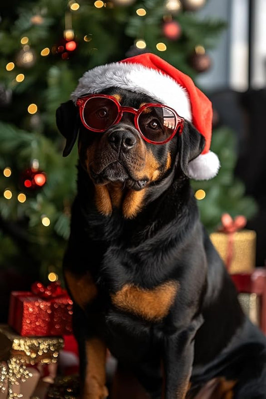 LTCZ Rottweiler with Glasses Diamond Art Painting Kits for Adults, Christmas 5d Diamond Painting Dots Art Kits for Adults Beginner, Home Wall Decor 20 * 24Inch