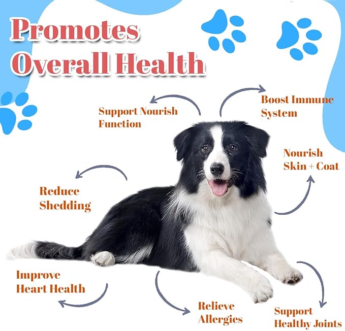 Fish Oil for Dog Cat, Salmon Oil for Dogs with Omega 3 EPA DHA, All Natural, Supports Skin and Coat, Joint & Bone Health (16 FLOZ)