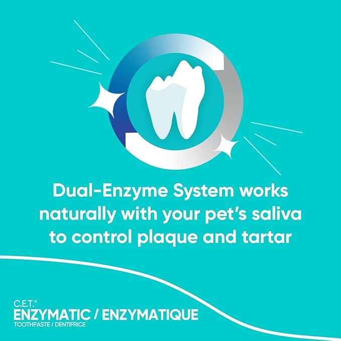 Virbac C.E.T.® Enzymatic Toothpaste| Tartar & Plaque Control for Fresh Breath | Pet Dental Care Toothpaste |Beef Flavor, 2.5 oz