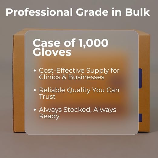KINGFA Nitrile Medical Exam Gloves - 510(k), Powder Free, Latex Free, 4 mil Thickness, Blue (Case of 1,000) (X-Large)