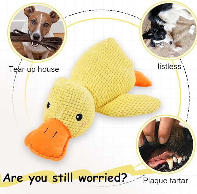 2025 Upgraded Dog Toys, New Durable Calming Duck Toys, Dog Toys for Aggressive Chewers with Soft Squeaker, Fun for Indoor Puppies and Senior Pups (Green, XL-14.9 * 17.7in)
