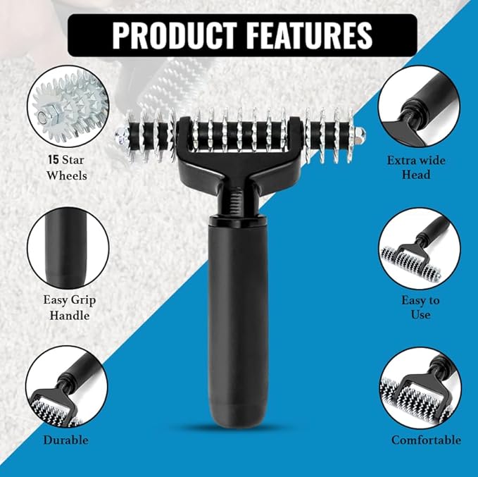 ZY393 Seaming Roller Seaming Spiked Star Grooming Carpet Pile Roller