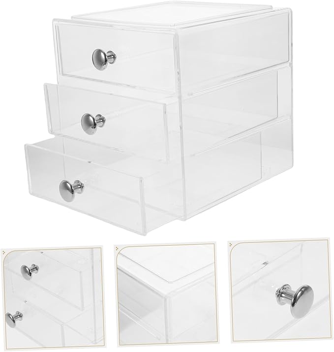 CHILDWEET Organizer for Makeup and Jewelry Storage Multi-purpose Desktop Storage Box Smooth Access for Home Office Use