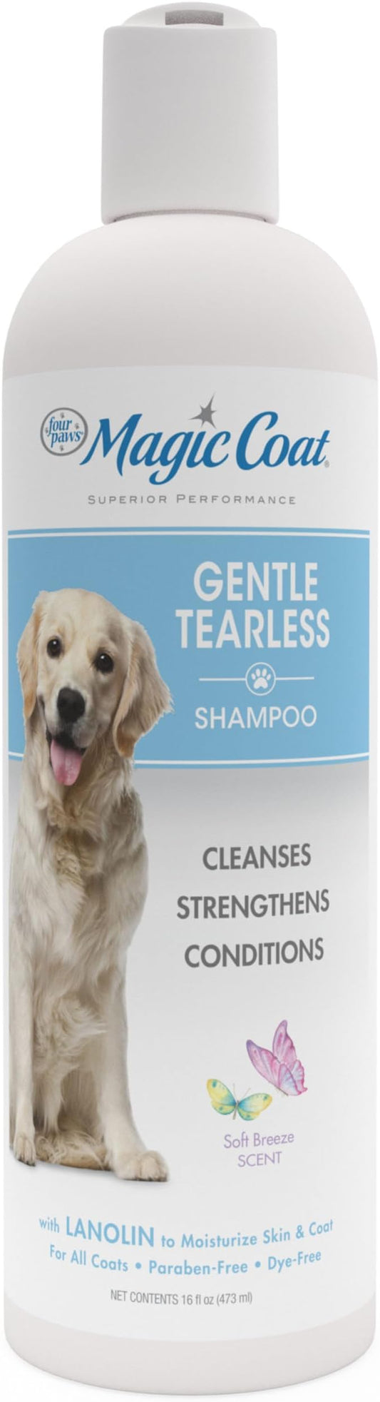 Gentle Tearless Dog Shampoo — Moisturizing Lanolin, Itchy Dry Skin, Soft Breeze Scent, 16oz