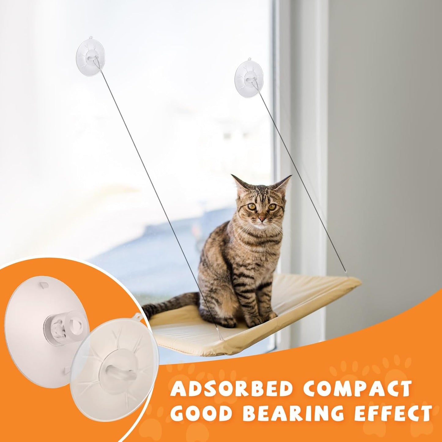 4 Pieces Cat Window Perch Suction Cup, Powerful Cat Window Bed Seat Replacement Suction Cup, Clear PVC Sucker Pads, 2 Styles