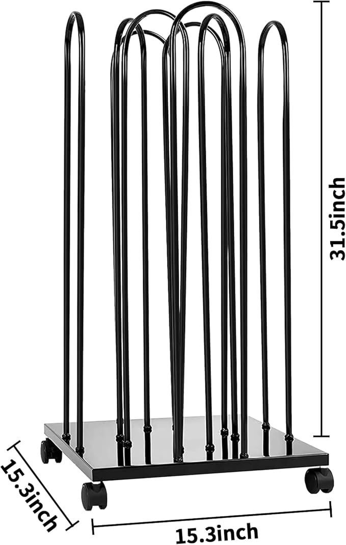 AIWFL 4 Side Storage Hanger Stacker Cart, Hanger Organizer Stacker with 4 Wheels, Clothes Hangers Storage Rack, 4 in 1 Rack Stand for Laundry Room, Shopping Mall, Specialty Store