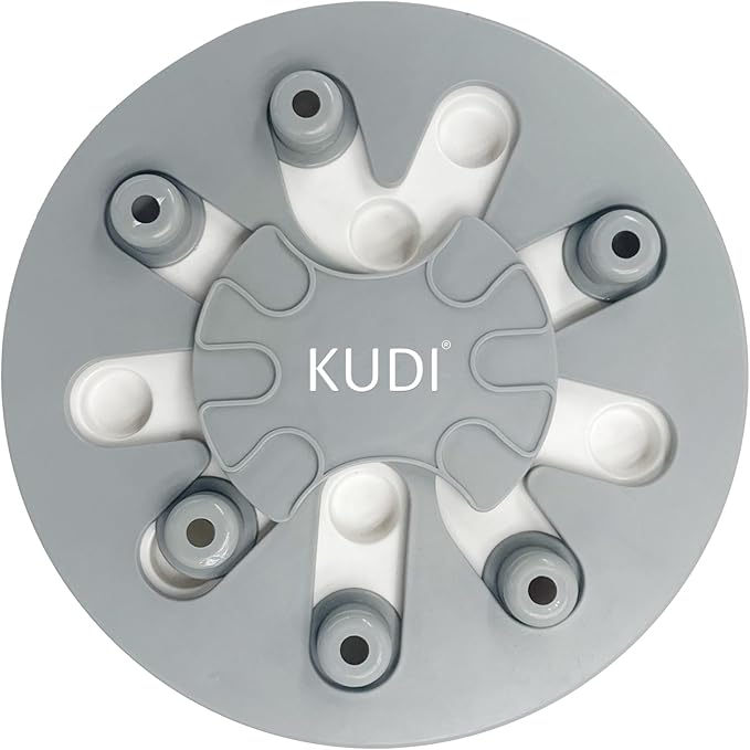 KUDI Dog Puzzle Food Feeder IQ Training Toy for Small/Medium/Large Dogs Interactive Treat Puzzle Mental Enrichment & Aggressive Chewer Gift White