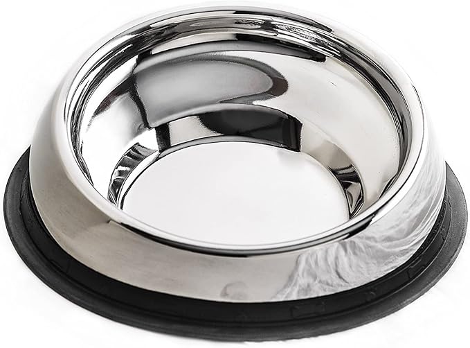 Enhanced Pet Bowl, Stainless Steel Slanted Dog Bowl with Raised Ridge for Flat-Faced Dog Breeds or Cats, Food-Grade Non-Slip No Spill Bowl for Dogs, Less Mess, Less Gas, and Better Digestion (Small)