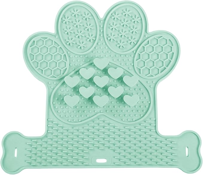 Licking Mat for Dogs & Cats, Slow Feeder Lick Pat, Anxiety Relief Dog Feeding Mat for Butter Yogurt Peanut, Green