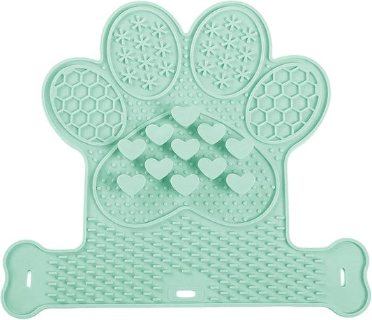 Licking Mat for Dogs & Cats, Slow Feeder Lick Pat, Anxiety Relief Dog Feeding Mat for Butter Yogurt Peanut, Green